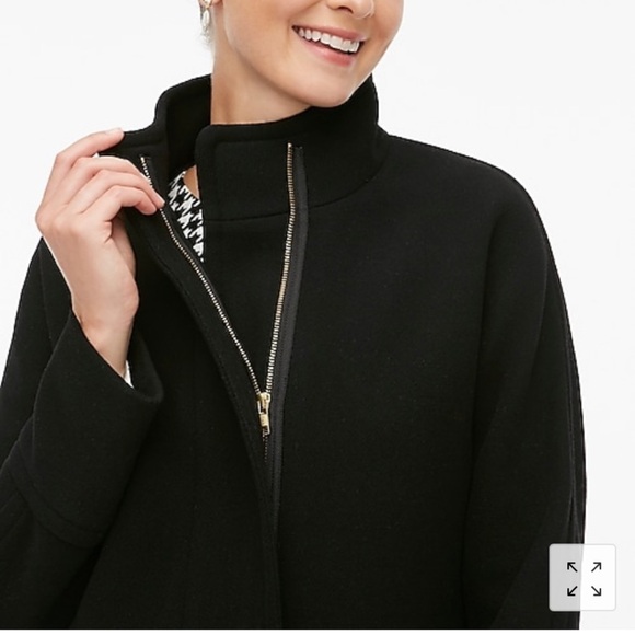 J. Crew Factory Petite City Coat Black AB946 6 6P - Picture 2 of 5
